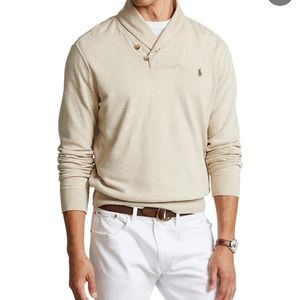 NWT Polo Ralph Lauren Men’s Luxury Jersey Shawl-Collar Pullover